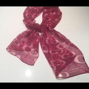 Pink silk Coach scarf